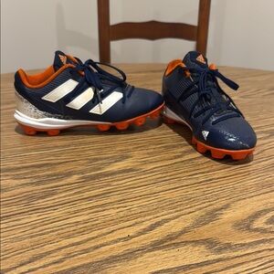 adidas Kids Navy Blue and Orange Cleats